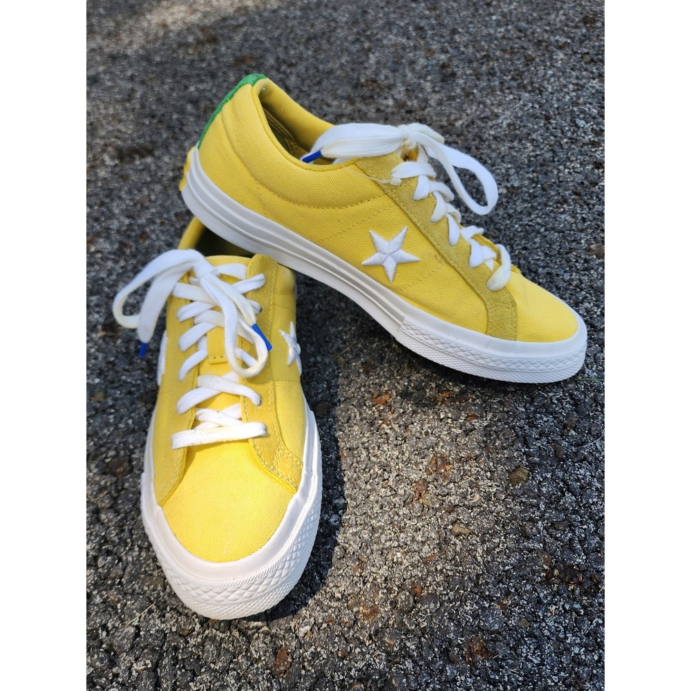 Converse One Star Low Top Desert Gold Yellow Suede Canvas Men 6 Women 8